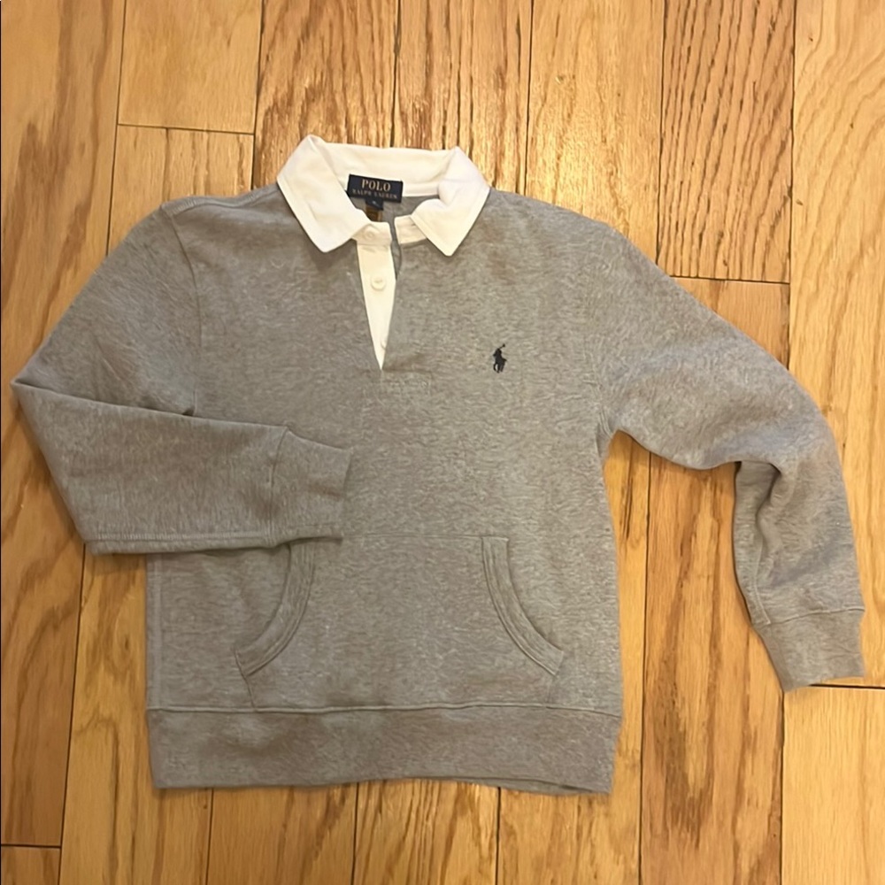 Polo by Ralph Lauren Gray Sweatshirt with White Collar